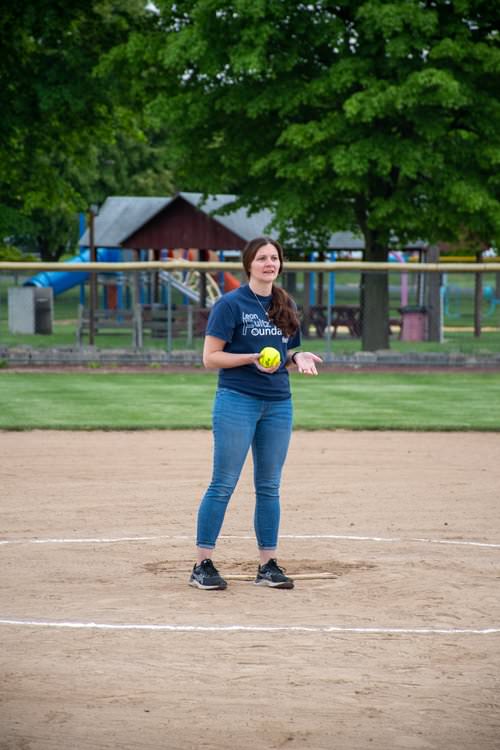 Jorden Bruner throwing out first pitch.