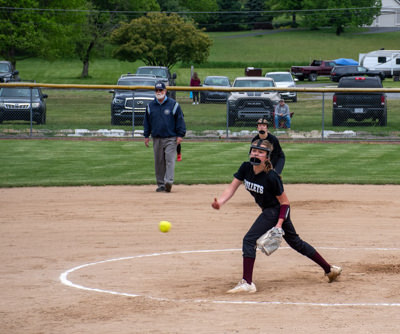 Pitcher just after releasing ball.