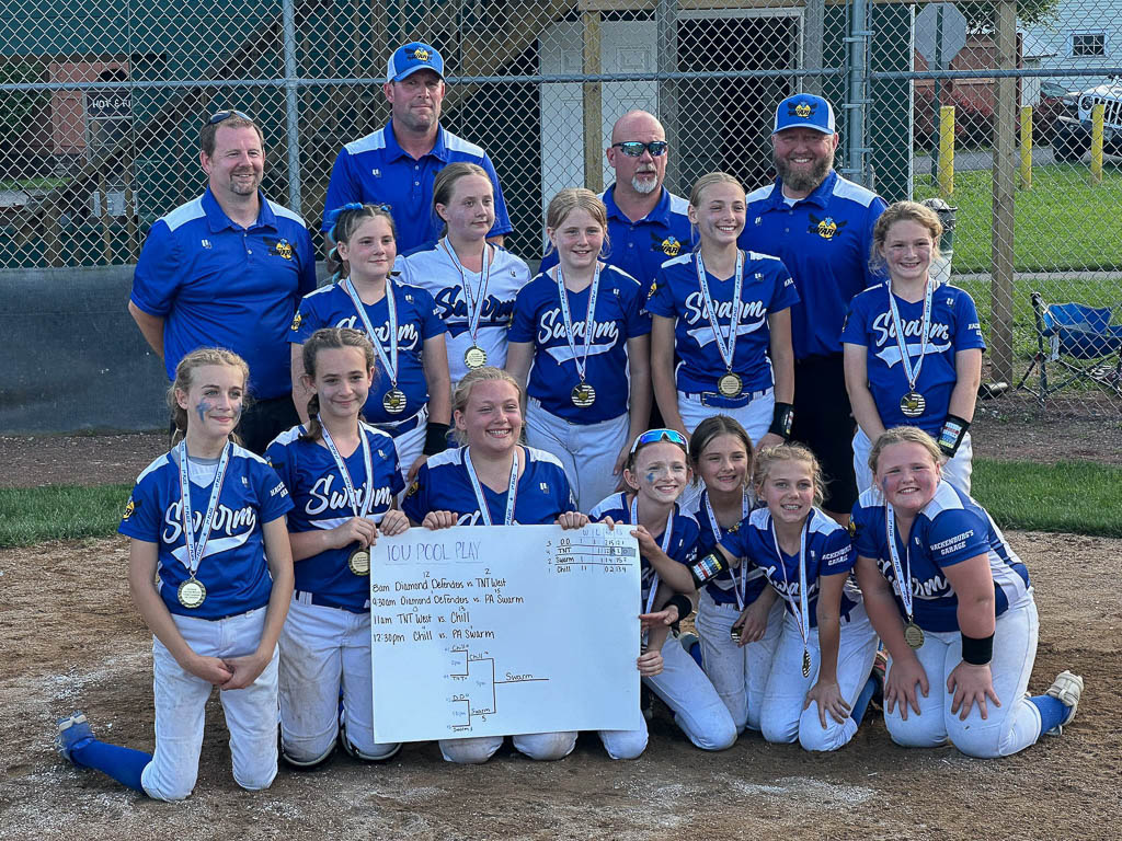 Second place team wearing their medals.